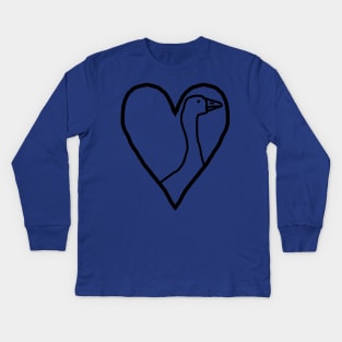 My Goose Valentine Heart Outline Kids Long Sleeve T-Shirt